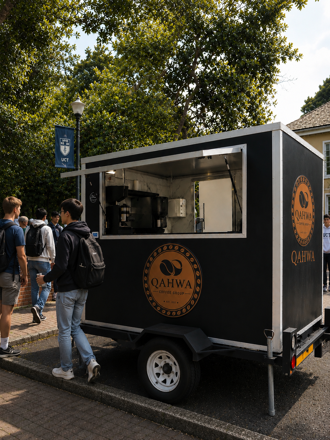 Qahwa Coffee Group premium mobile espresso catering at an event