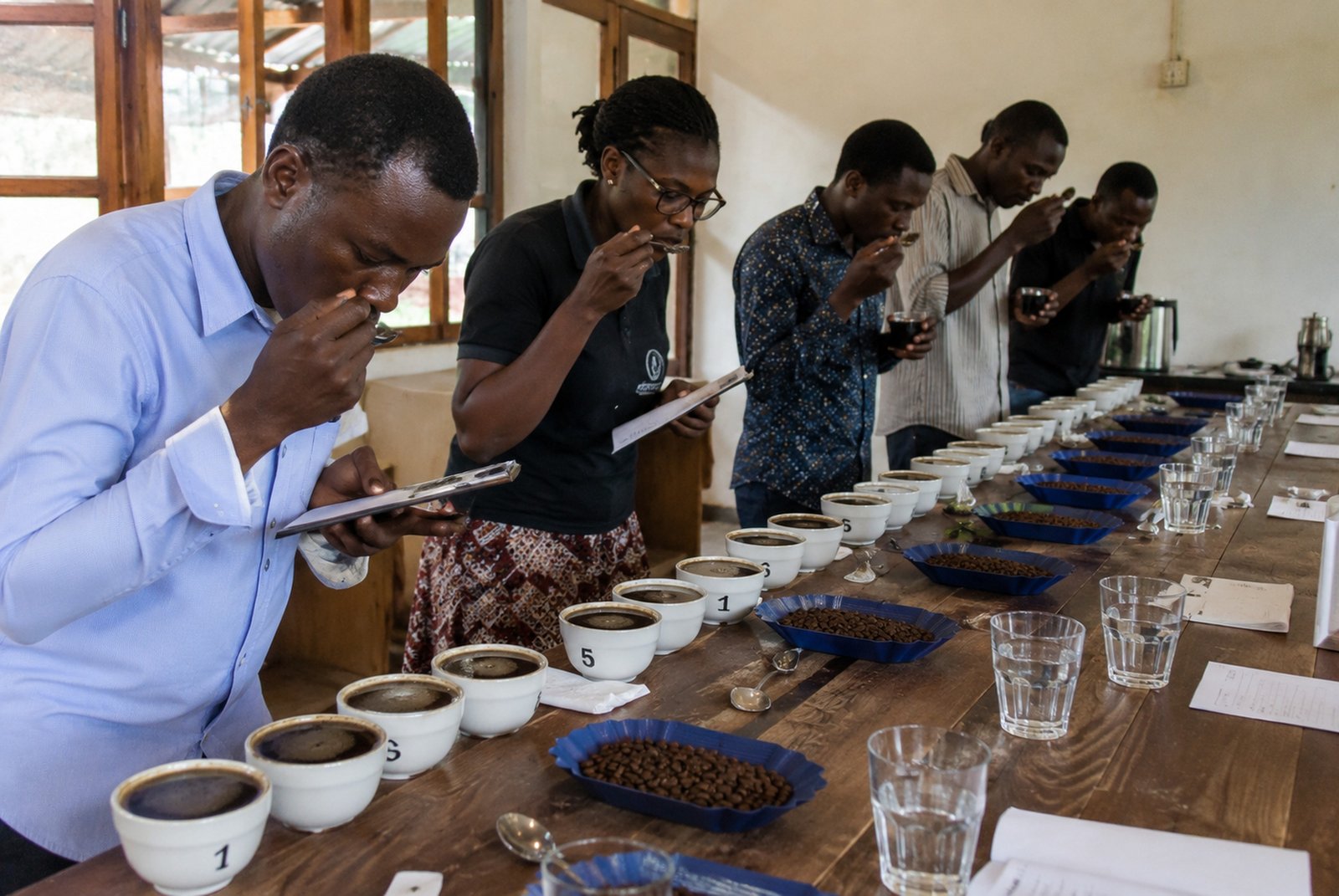 Coffee cherries drying at origin — Qahwa Coffee Group sourcing journal