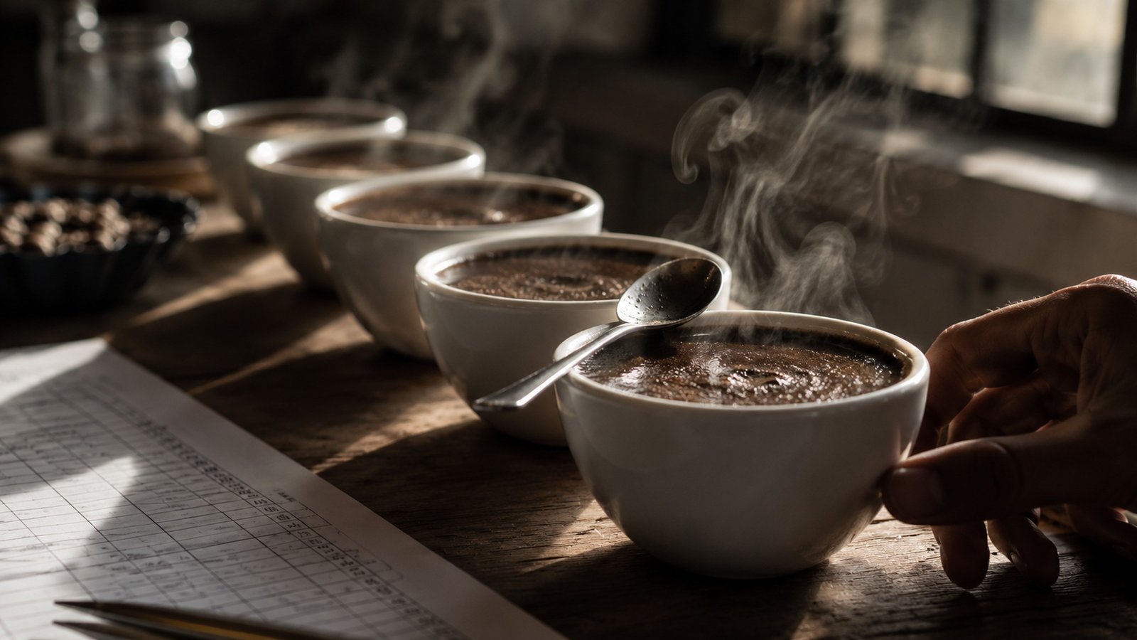 Cupping evaluation at the moment of tasting — Kavugangoma Reserve 15+